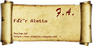 Für Aletta névjegykártya
